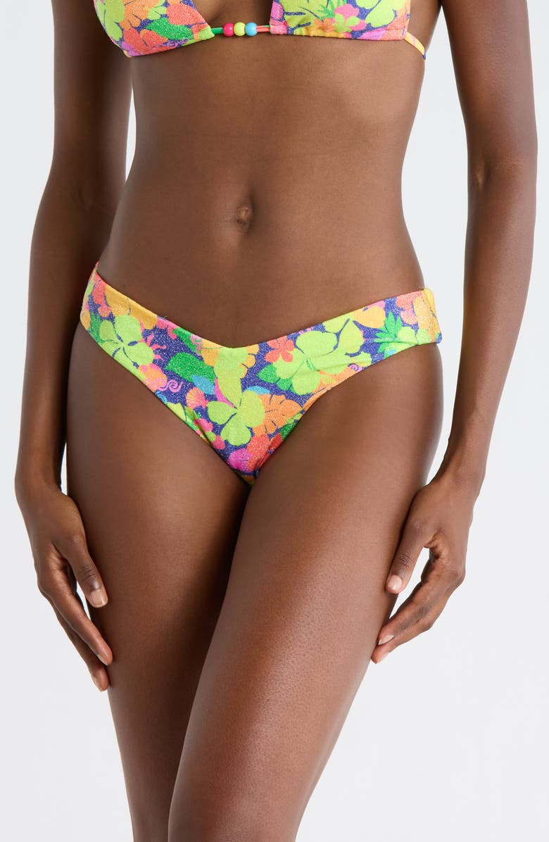 Kulani Kinis V-Cut Bikini Bottoms, Main, color, Neon Sunset
