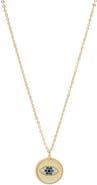 BY ADINA EDEN Blue CZ Evil Eye Medallion Necklace
