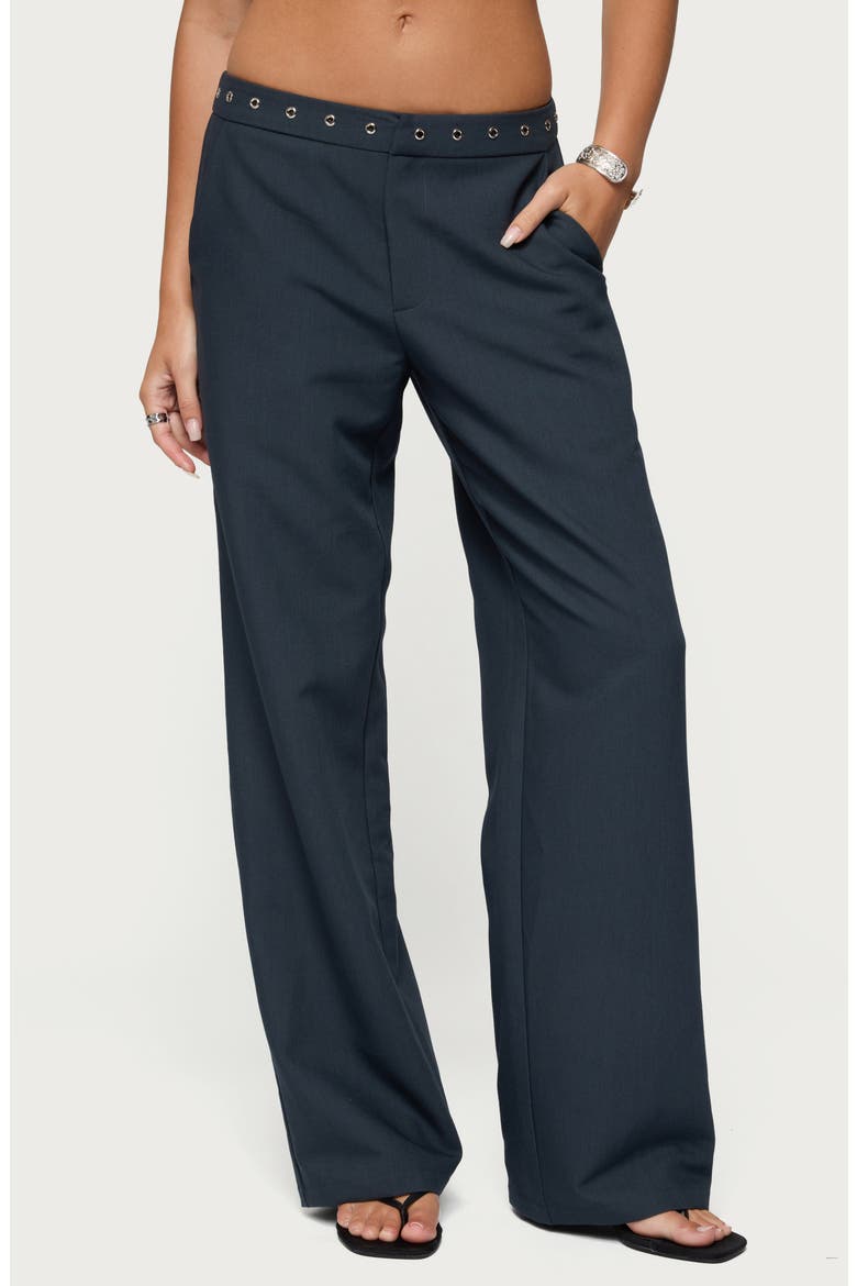 Ayve Eyelet Straight Leg Pants, Main, color, DARK-GRAY