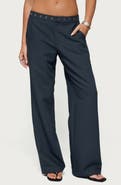 EDIKTED Ayve Eyelet Straight Leg Pants