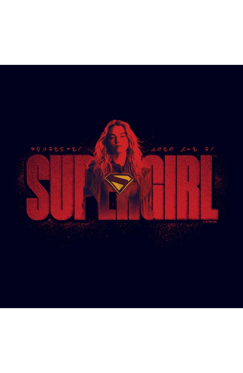 Supergirl Men's Supergirl Kara and Kryptonese Graphic T-Shirt, Alternate, color, Navy Blue