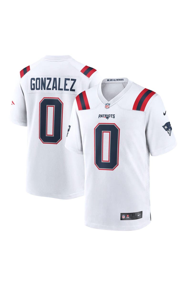 Nike Men's Nike Christian Gonzalez White New England Patriots Game Jersey, Main, color, White