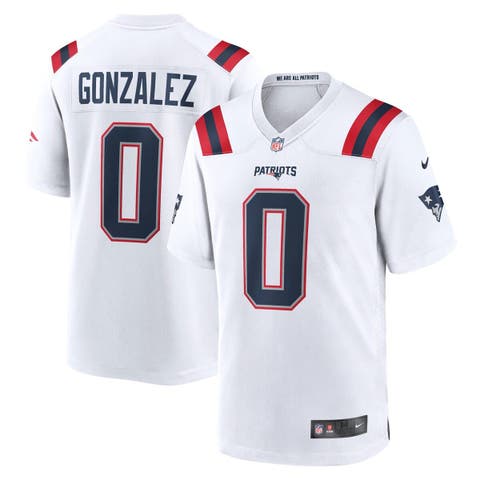 Men's Nike Christian Gonzalez White New England Patriots Game Jersey