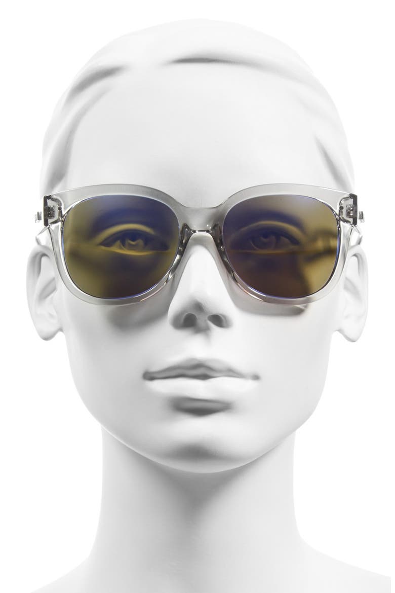 'Mad About You' 55mm Polarized Sunglasses, Alternate, color, ASH/ PURPLE MIRROR