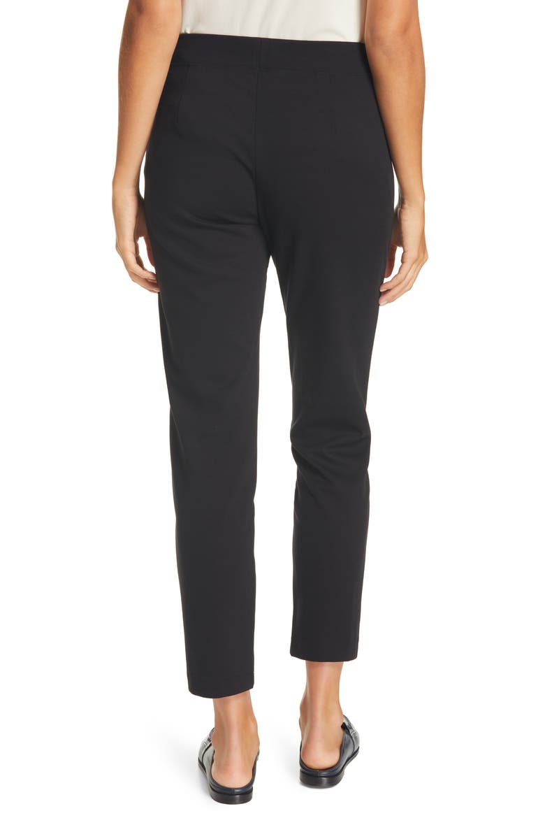 Flex Ponte Knit Ankle Pants, Alternate, color, BLACK