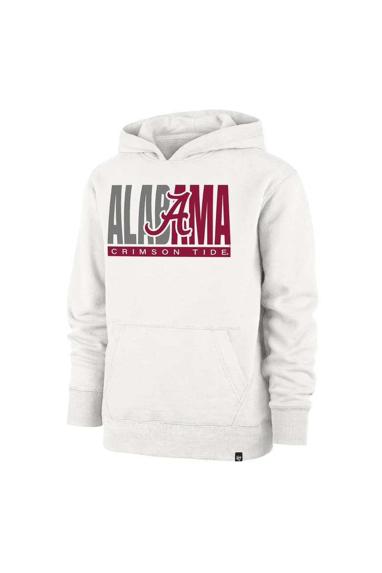 Youth '47 Cream Alabama Crimson Tide Block Text Pullover Hoodie, Alternate, color, Cream