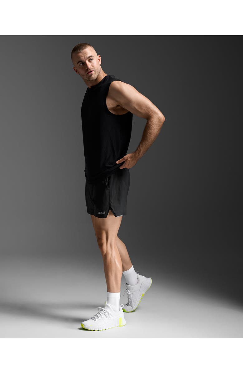 2XU Mens Signature Tank, Alternate, color, Black/Black
