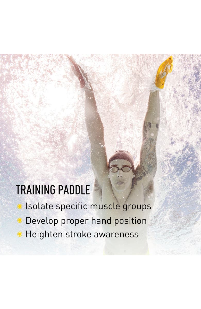 FINIS Iso Swim Training Paddles Stroke Technique Trainer Isolates Muscle Groups Strapless, Alternate, color, Black & Yellow