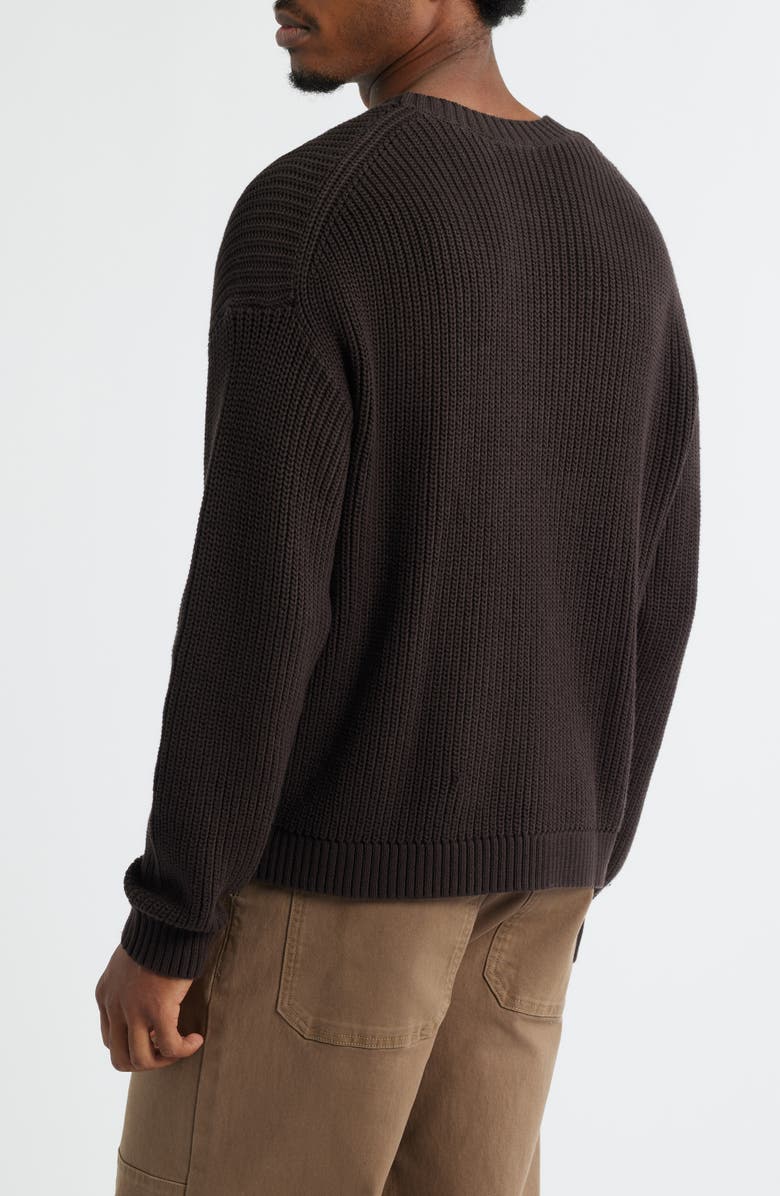 BP. Oversize Cotton Crewneck Sweater, Alternate, color, Brown Torte