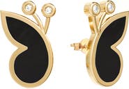 GABI RIELLE Effortless Staples Inlay Wings Stud Earrings