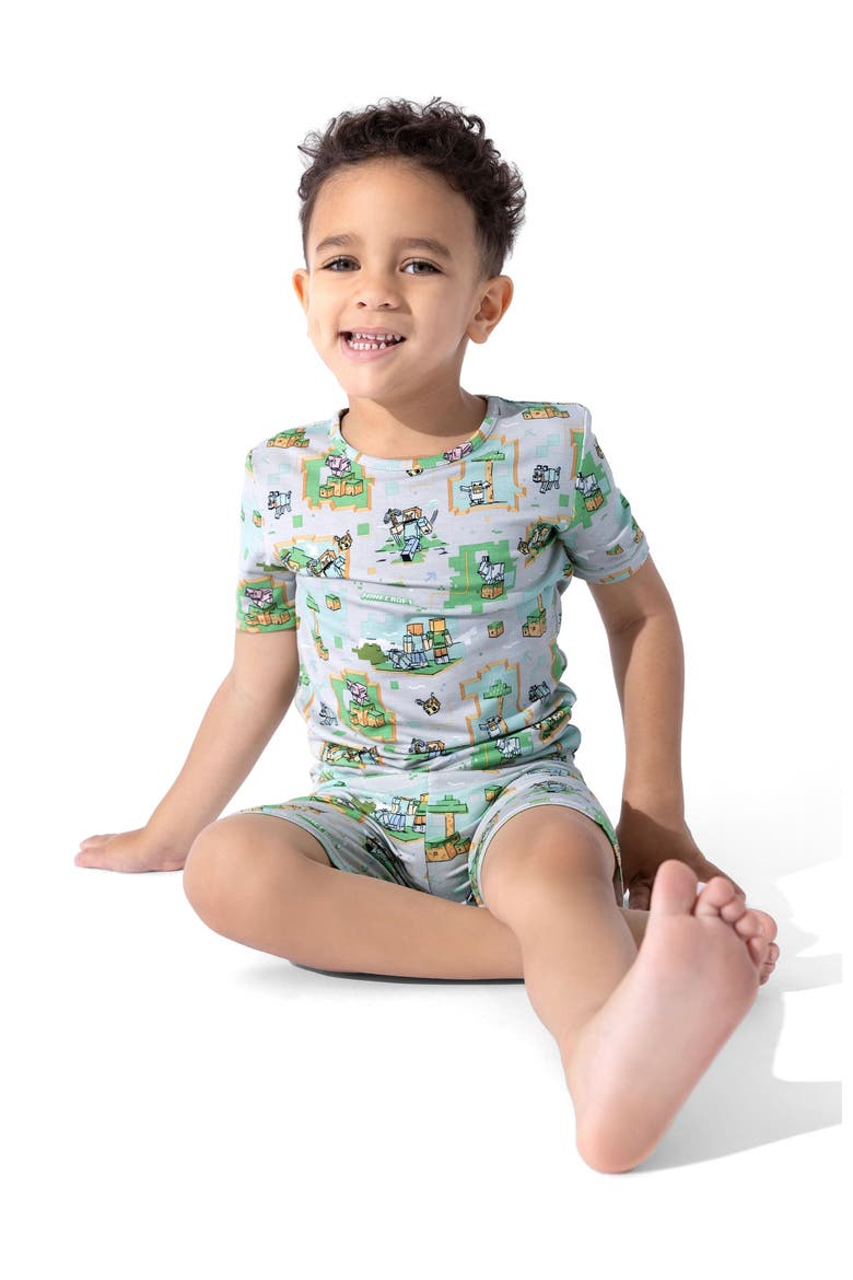Minecraft Overworld Dreams Kids 2-Piece Short Sleeve & Shorts Pajama Set, Alternate, color, Minecraft Overworld Dreams