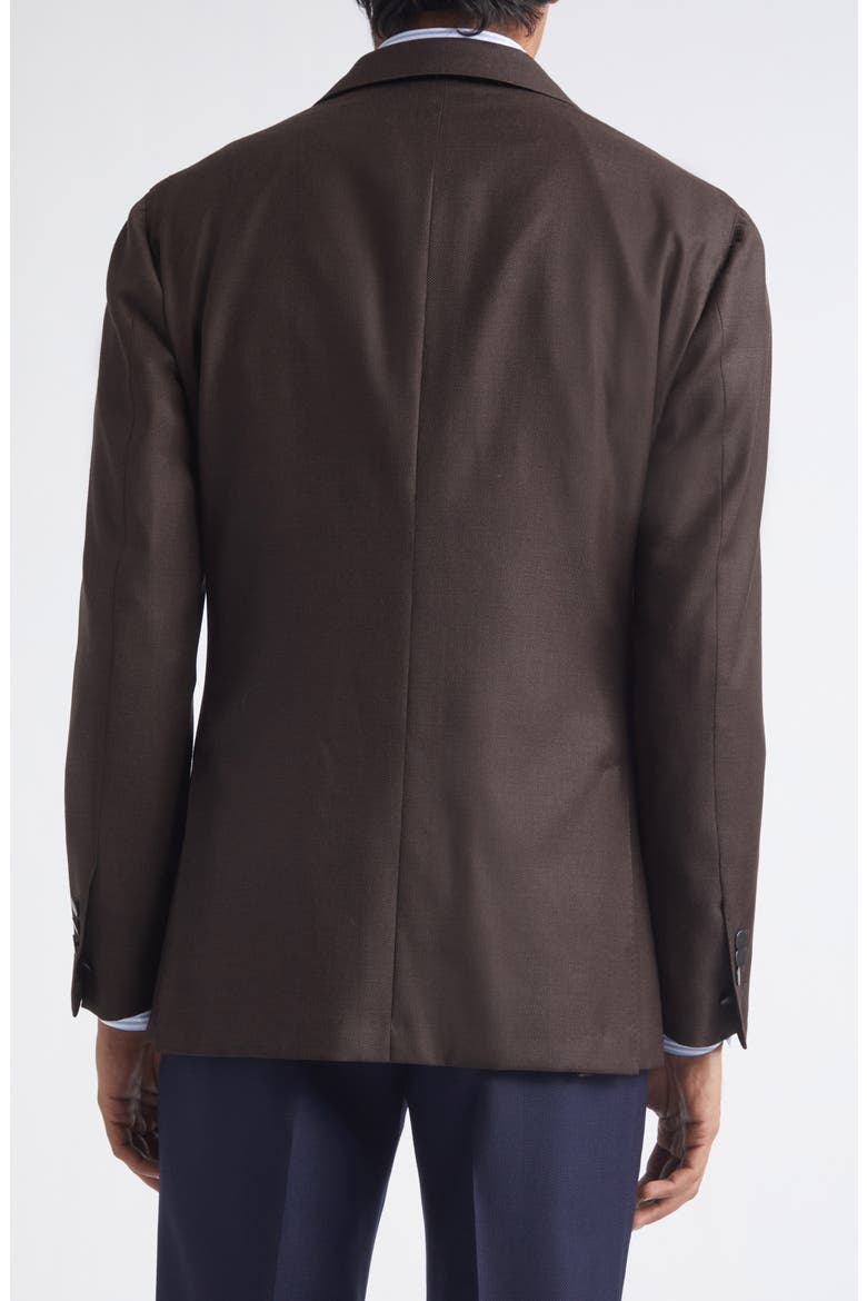 Double Breasted Wool Blazer, Alternate, color, DARK BROWN