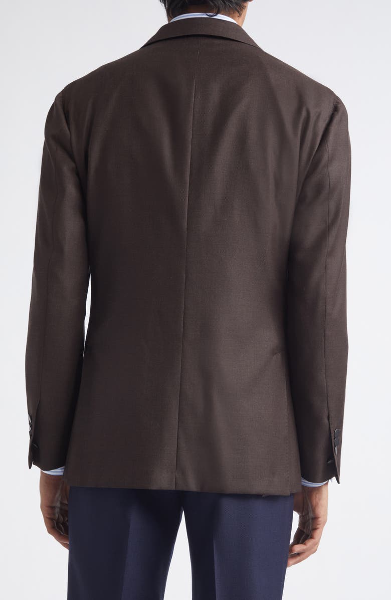 Thom Sweeney Double Breasted Wool Blazer, Alternate, color, Dark Brown
