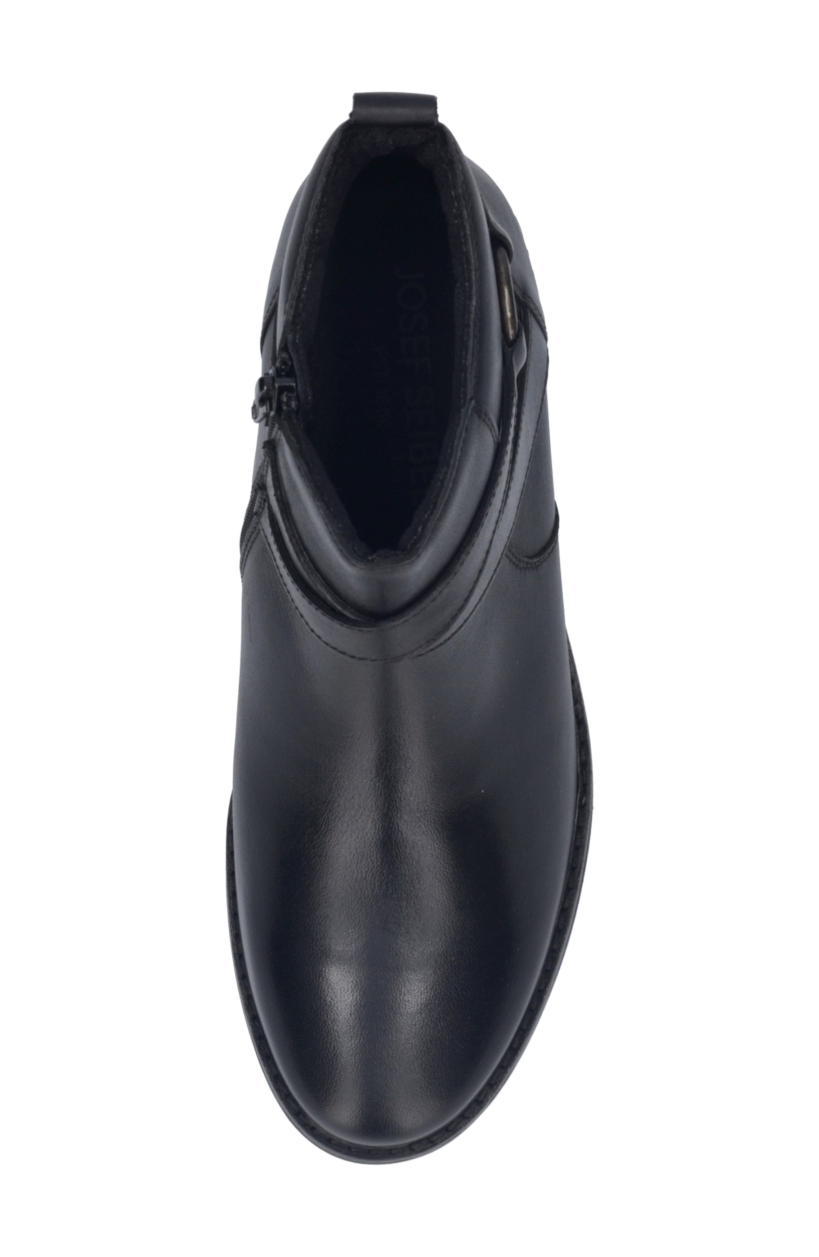 Kate 04 Leather Bootie, Alternate, color, BLACK