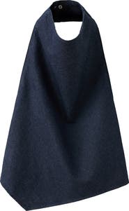 MANGO Cowl Halter Neck Open Back Denim Top