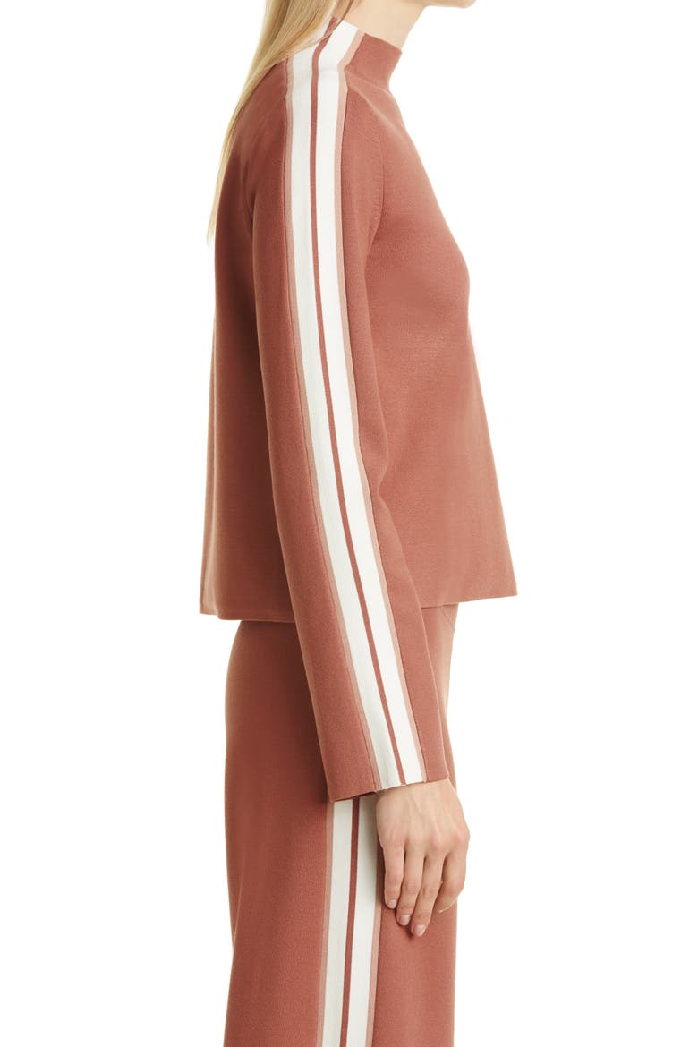 Retha Side Stripe Sweater, Alternate, color, TERRACOTTA