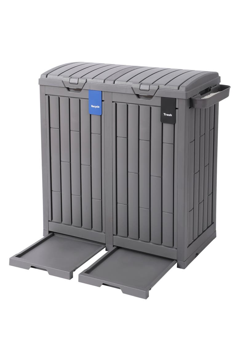 62 Gallon Outdoor Trash Can Ash Tray, Main, color, Gray