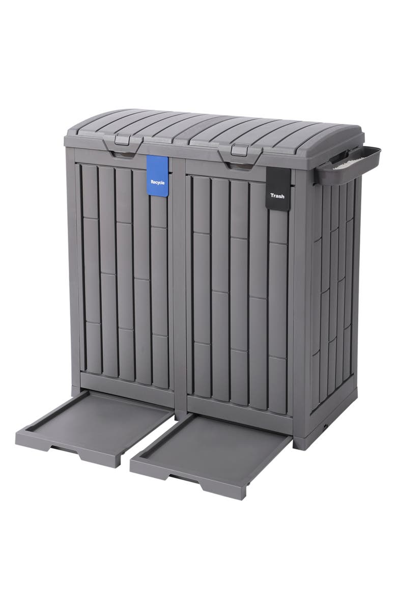 Ashfield & Harkness 62 Gallon Outdoor Trash Can Ash Tray, Main, color, Gray