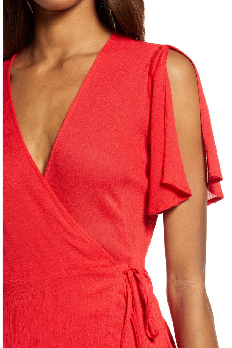 Much Obliged Wrap Maxi Dress, Alternate, color, RED