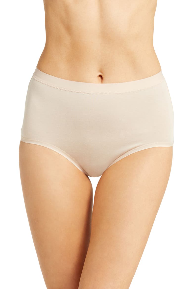 Understated Cotton Blend Briefs, Main, color, SAND