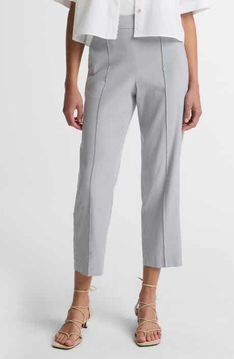 Grace Mid Rise Linen Blend Tapered Pull-On Pants