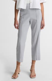 Vince Pintuck Linen Blend Tapered Trousers