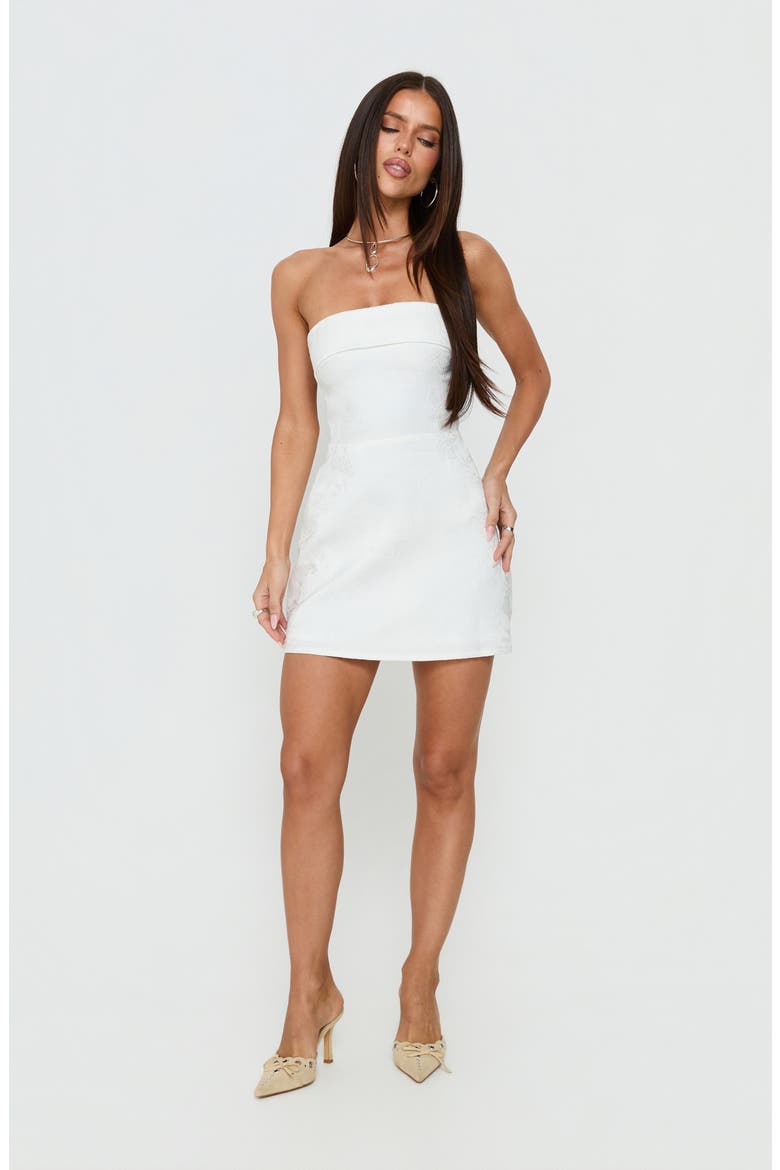 Dakhoda Strapless Minidress, Alternate, color, WHITE