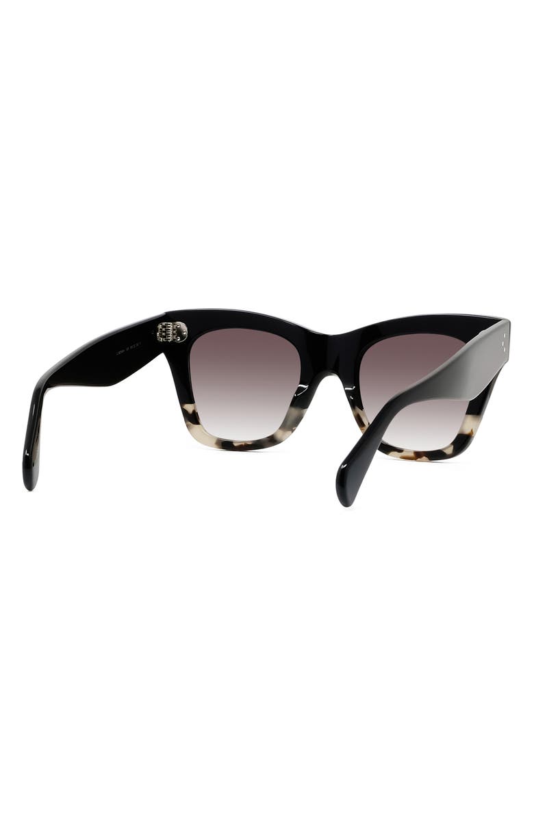 CELINE 50mm Gradient Bold 3 Dot Cat Eye Sunglasses, Alternate, color, Black/ Grey Havana/ Brown