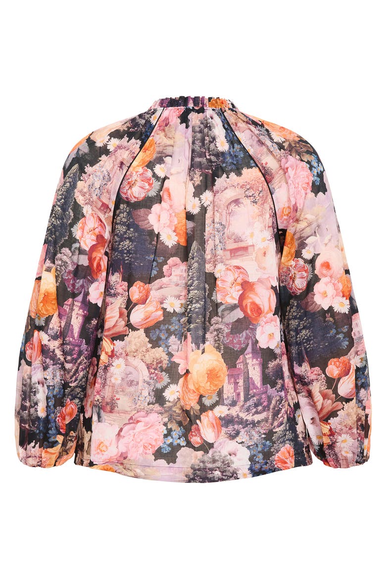 Thea Bloom Print V-Neck Tie Top, Alternate, color, SHEER BLOOM