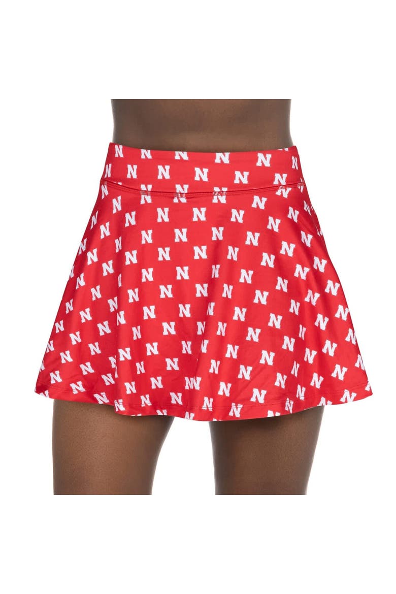 Women's ZooZatz Scarlet Nebraska Huskers All-Over Print Flowy Skort, Main, color, Scarlet