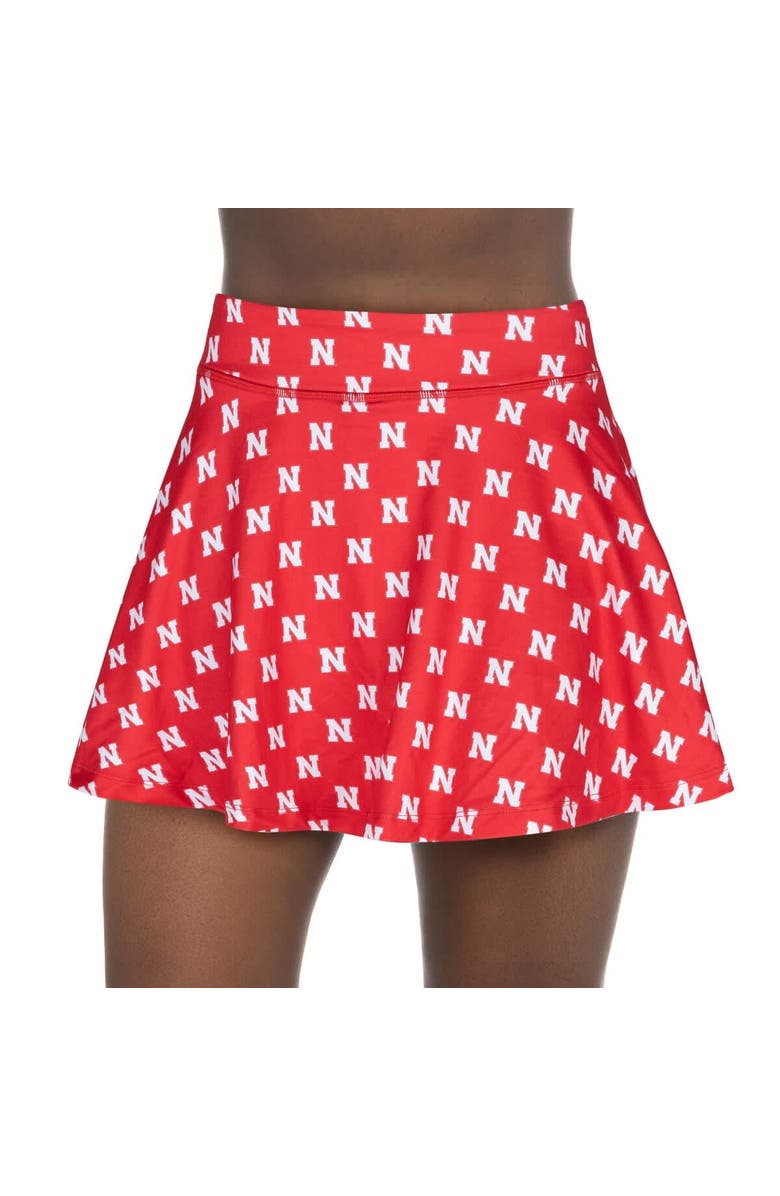 ZOOZATZ Women's ZooZatz Scarlet Nebraska Huskers All-Over Print Flowy Skort, Main, color, Scarlet