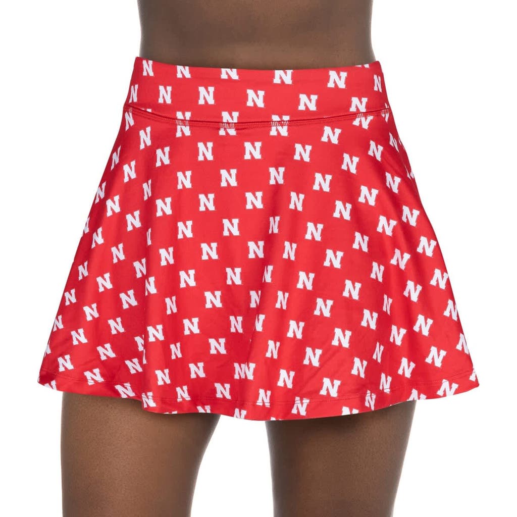 Zoozatz Scarlet Nebraska Huskers All-over Print Flowy Skort In Red