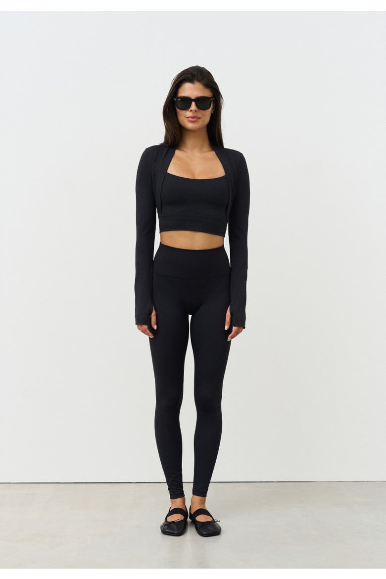 Softsculpt Bolero Long Sleeve Top, Main, color, Black