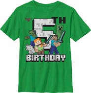 MINECRAFT Boys' Happy 5th Birthday Graphic T-Shirt
