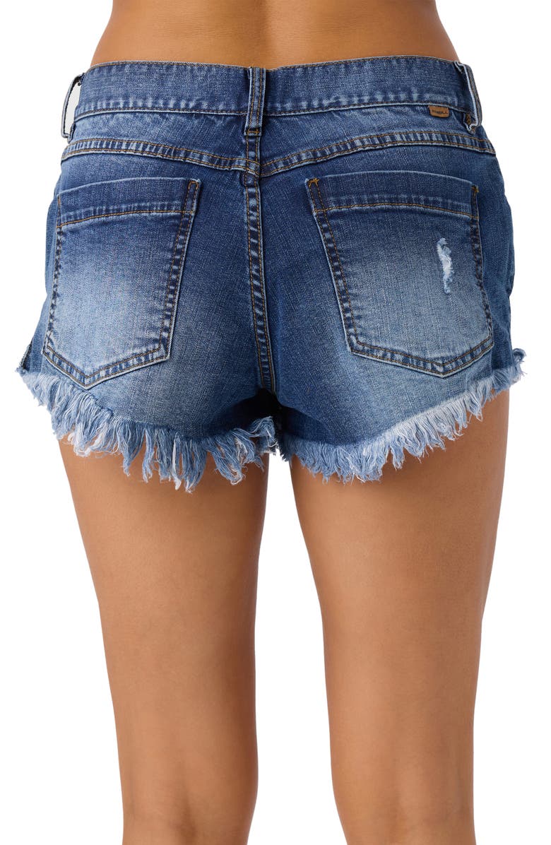 O'Neill Bowie Fray Hem Denim Shorts, Alternate, color,