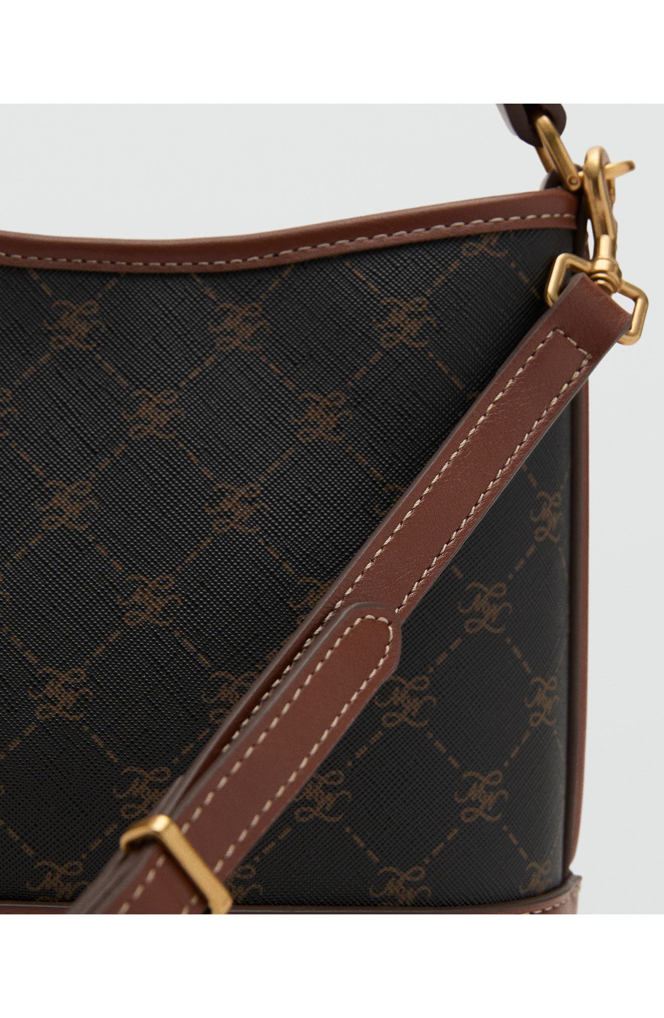 MANGO Small Bucket Bag, Alternate, color, Brown