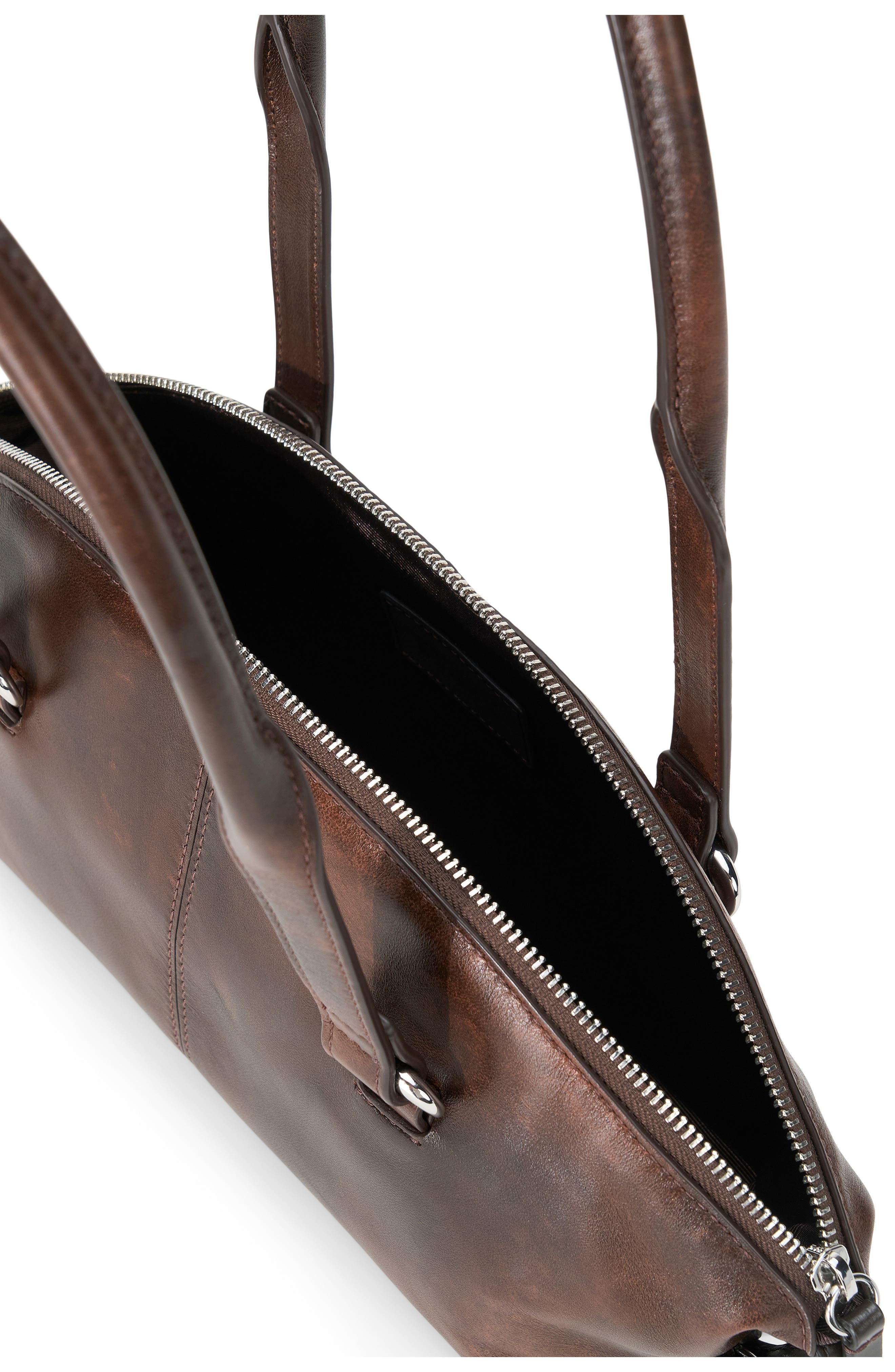 Hester Mini Leather Shoulder Bag, Alternate, color, ESPRESSO DISTRESSED