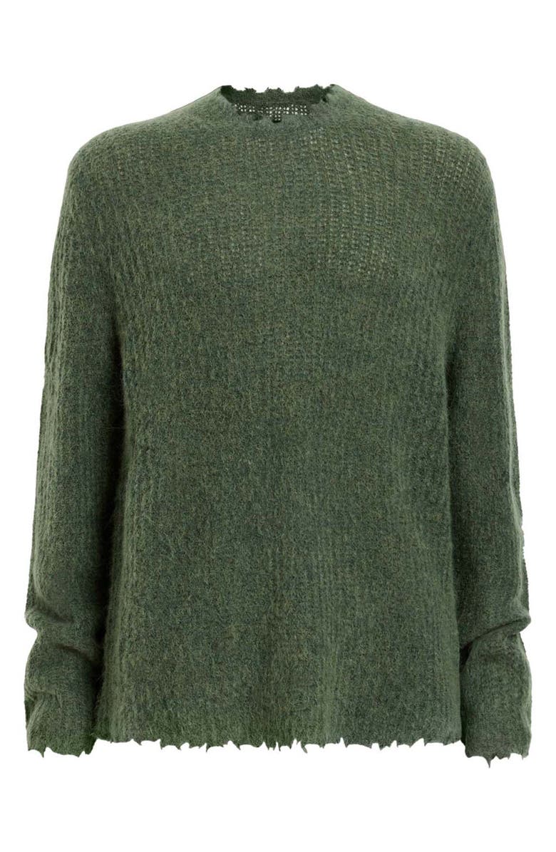 AllSaints Bleaker Raw Edged Crewneck Sweater, Alternate, color, 