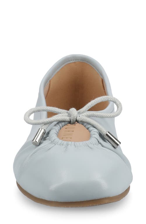 Journee Collection Callee Keyhole Square Toe Flat In Light Blue