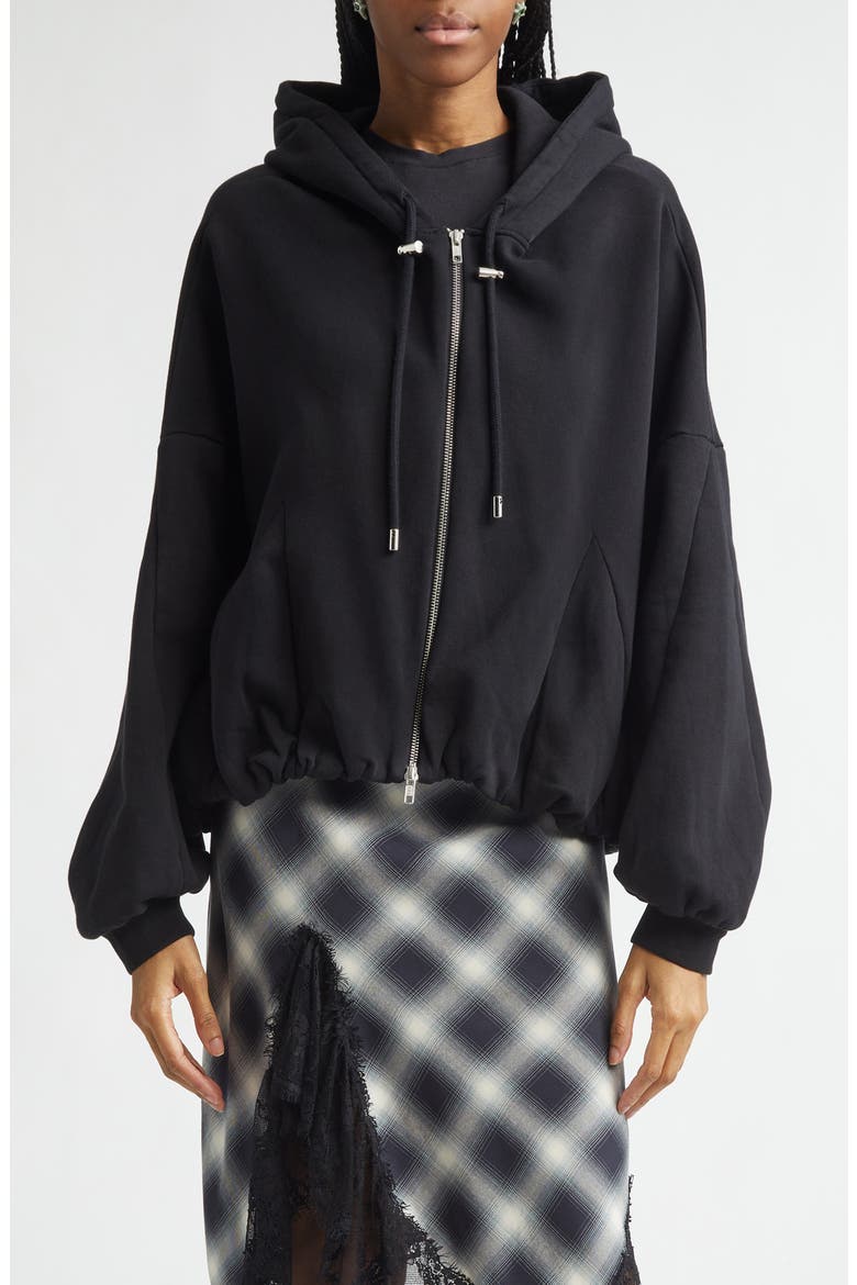 Fleece Zip-Up Hoodie, Main, color, BLACK