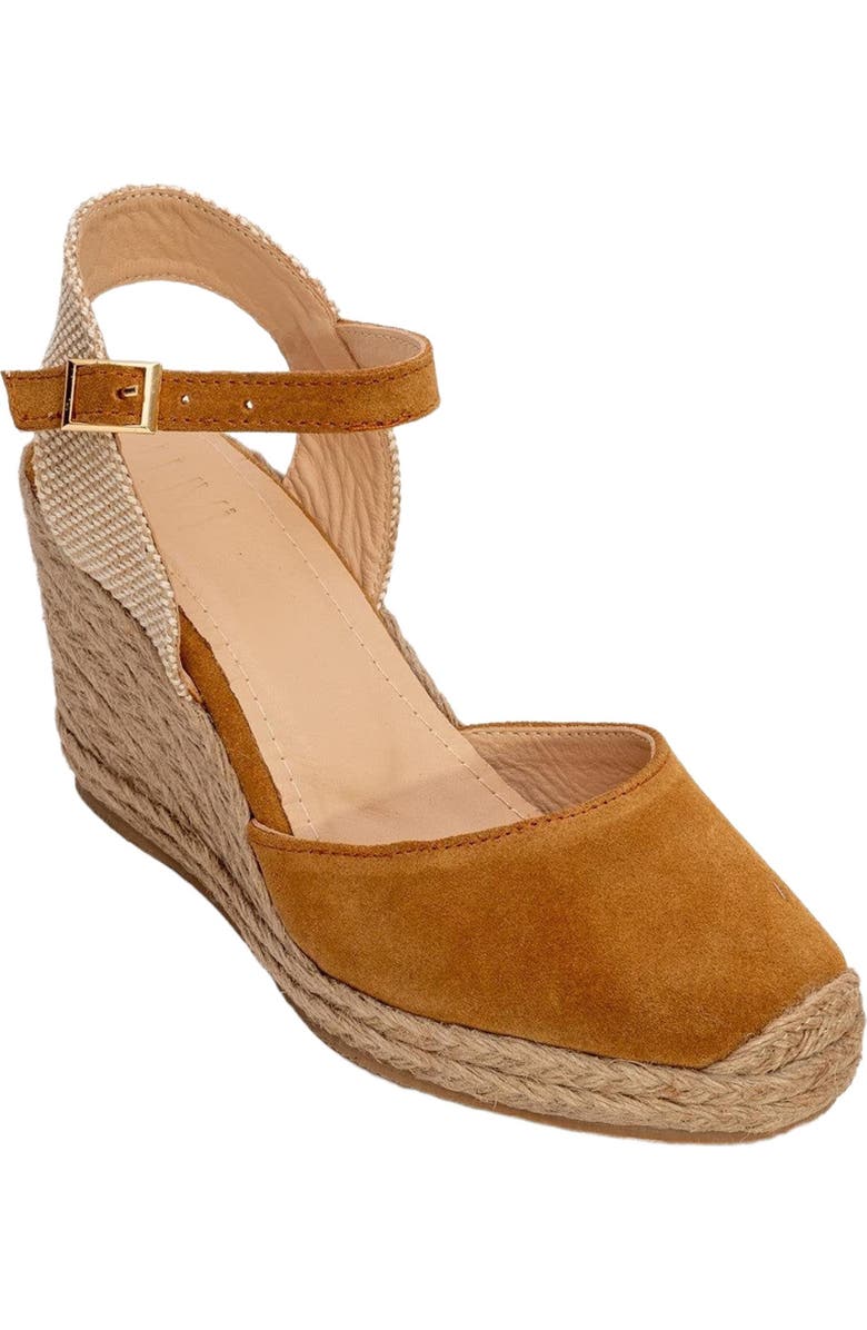 Forever & Always Shoes Sinta Suede Leather Platform Espadrille, Main, color, Light Brown Leather