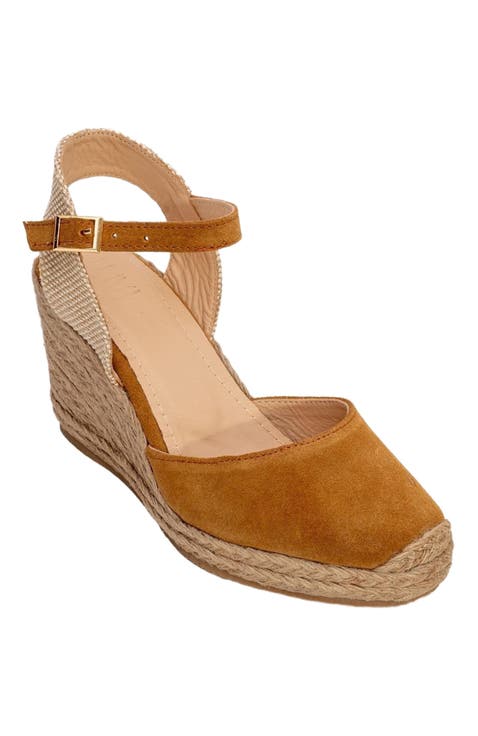 Sinta Suede Leather Platform Espadrille (Women)