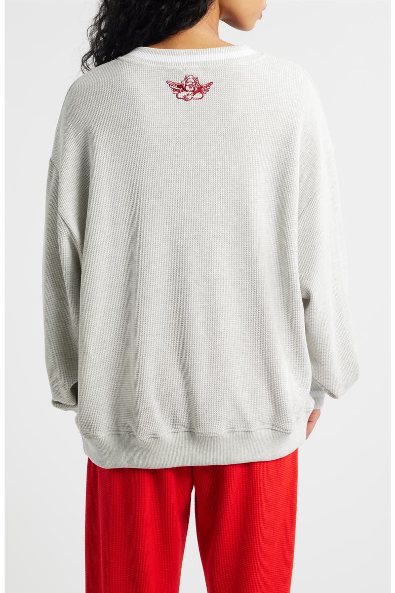 Wrap Me in a Bow Hayley V-Neck Sweatshirt, Alternate, color, HEATHER GREY