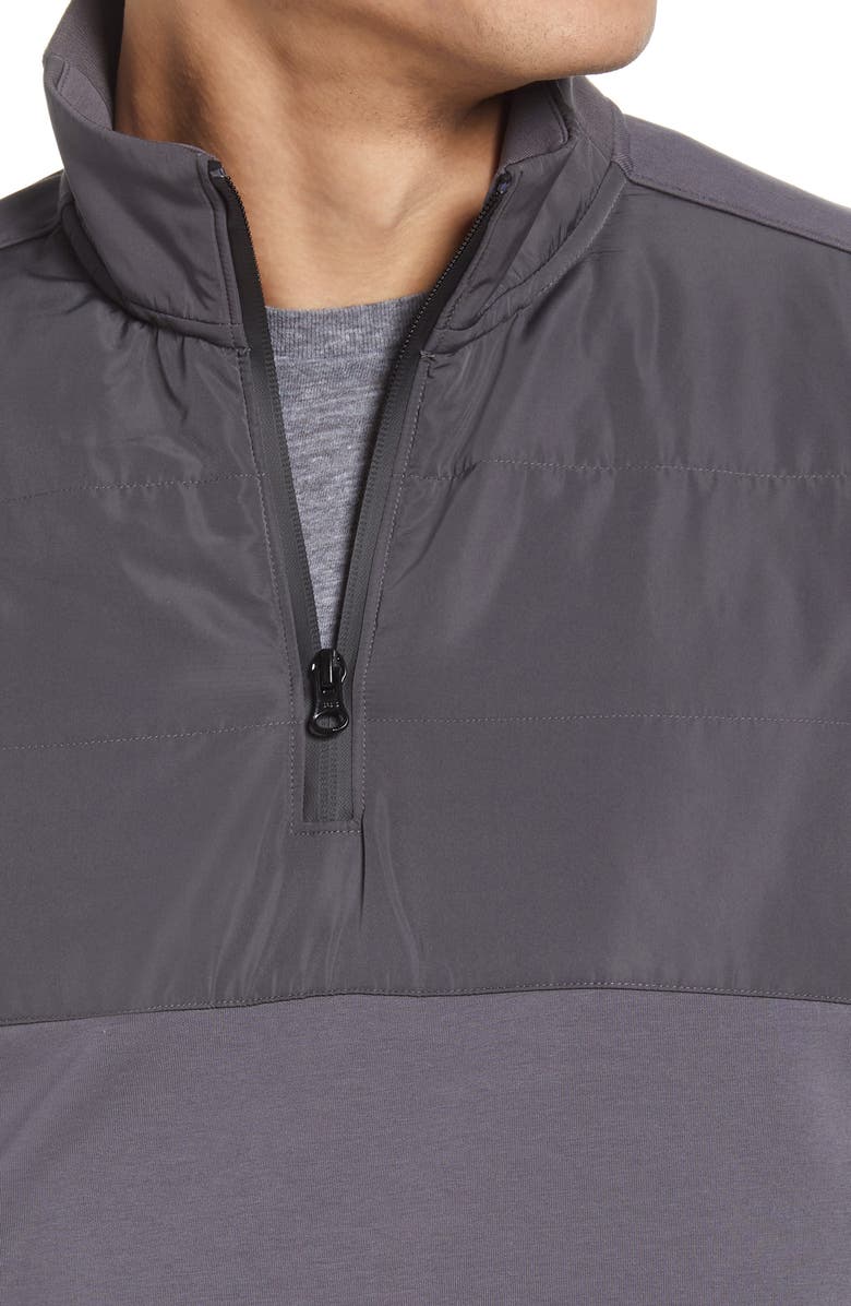 Bugatchi Cotton Blend Quarter Zip Top, Alternate, color, Charcoal