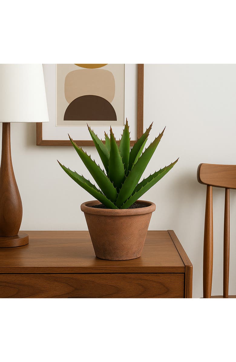 A & B Home Artificial Agave Cactus Plant, Alternate, color, Green