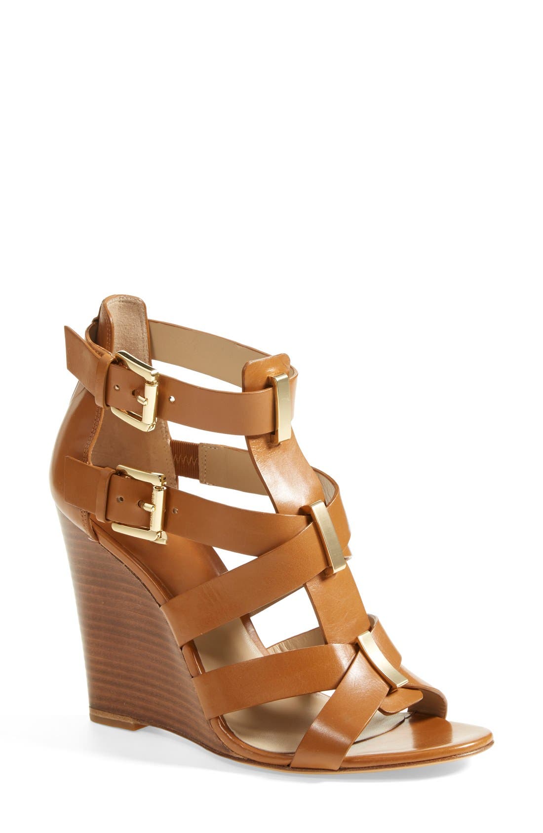 'Reagan' Wedge Sandal, Main, color, LUGGAGE