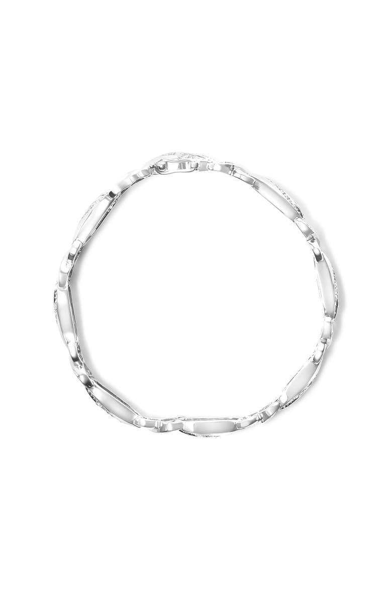Silver 1 3/4 Cttw Diamond Wave and X Link Tennis Bracelet, Alternate, color, White