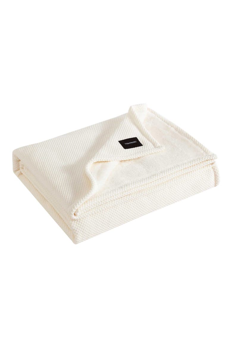 Chenille Jacquard Plush Throw Blanket, Main, color, LIGHT BEIGE