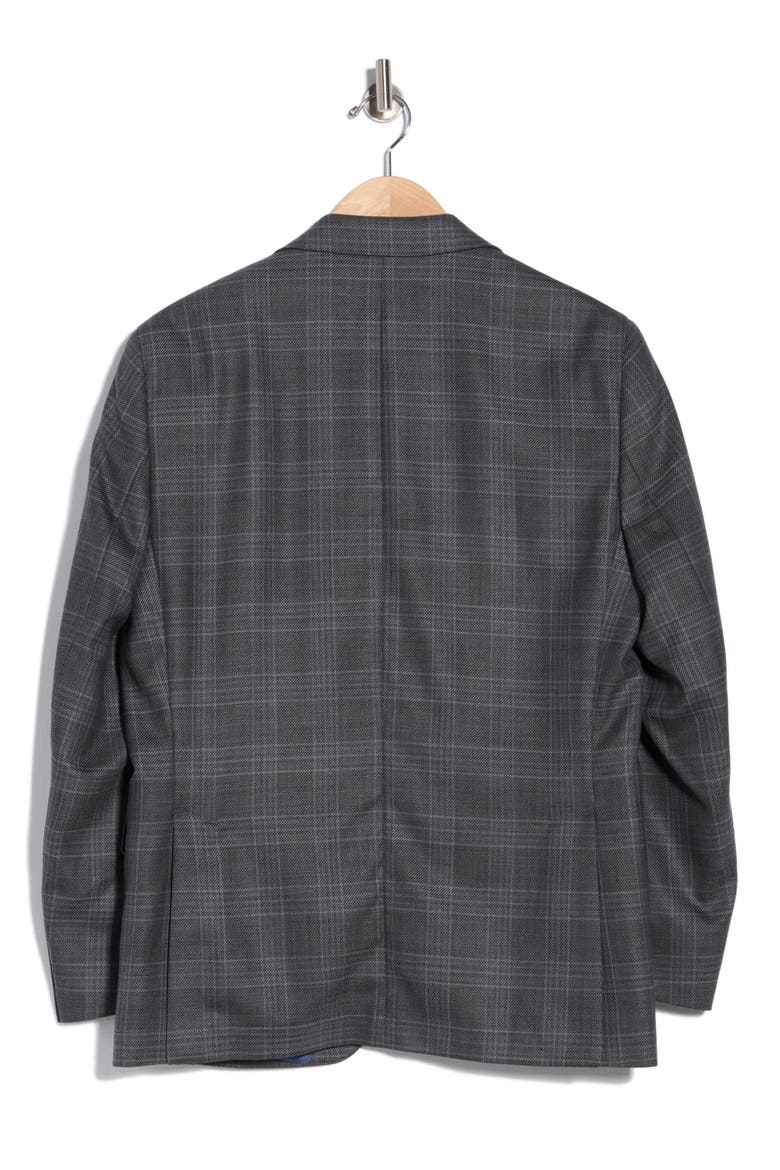Elex Plaid Wool Sport Coat, Alternate, color, CHARCOAL