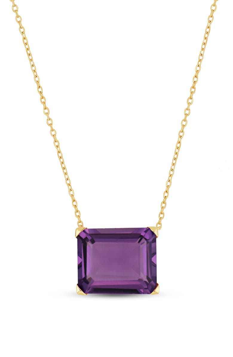 Bony Levy 14K Yellow Gold Semiprecious Stone Cube Pendant Necklace, Main, color, 14K Gold/ Purple